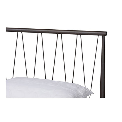 Samir Modern Industrial Black Bronze Finished Metal Full Size Platform Bed