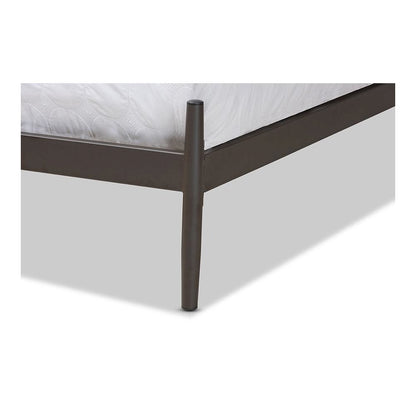 Samir Modern Industrial Black Bronze Finished Metal Full Size Platform Bed