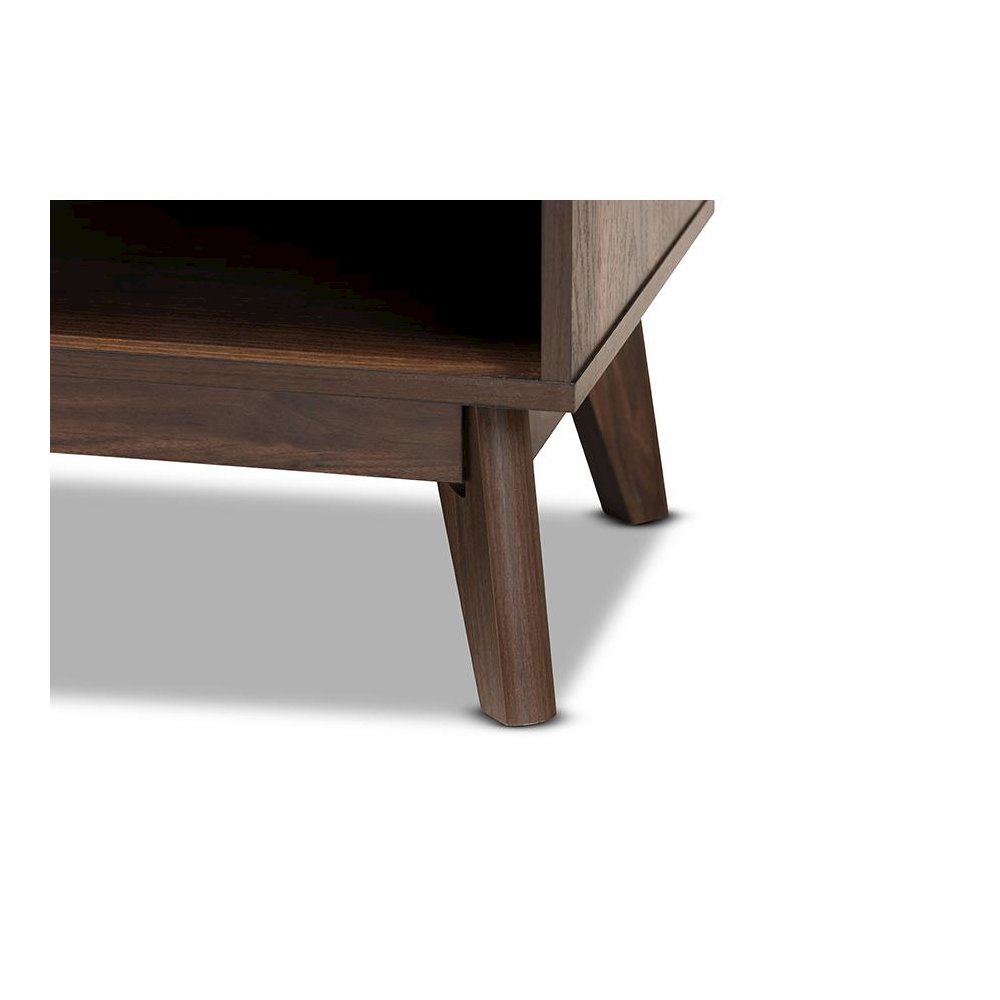 Baxton Studio Hartman Mid-Century Modern Walnut Brown Finished Wood TV Stand