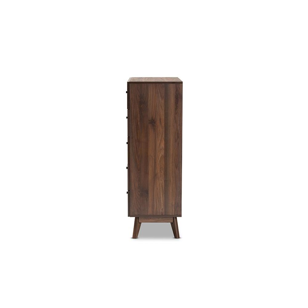 Hartman Mid-Century Modern Walnut Brown Finished Wood 5-Drawer Storage Chest