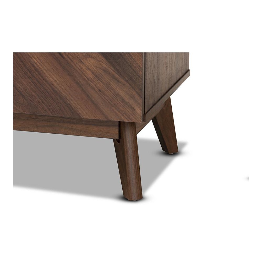 Hartman Mid-Century Modern Walnut Brown Finished Wood 5-Drawer Storage Chest