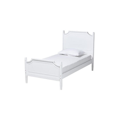 Mariana Classic and Traditional White Finished Wood Twin Size Platform Bed