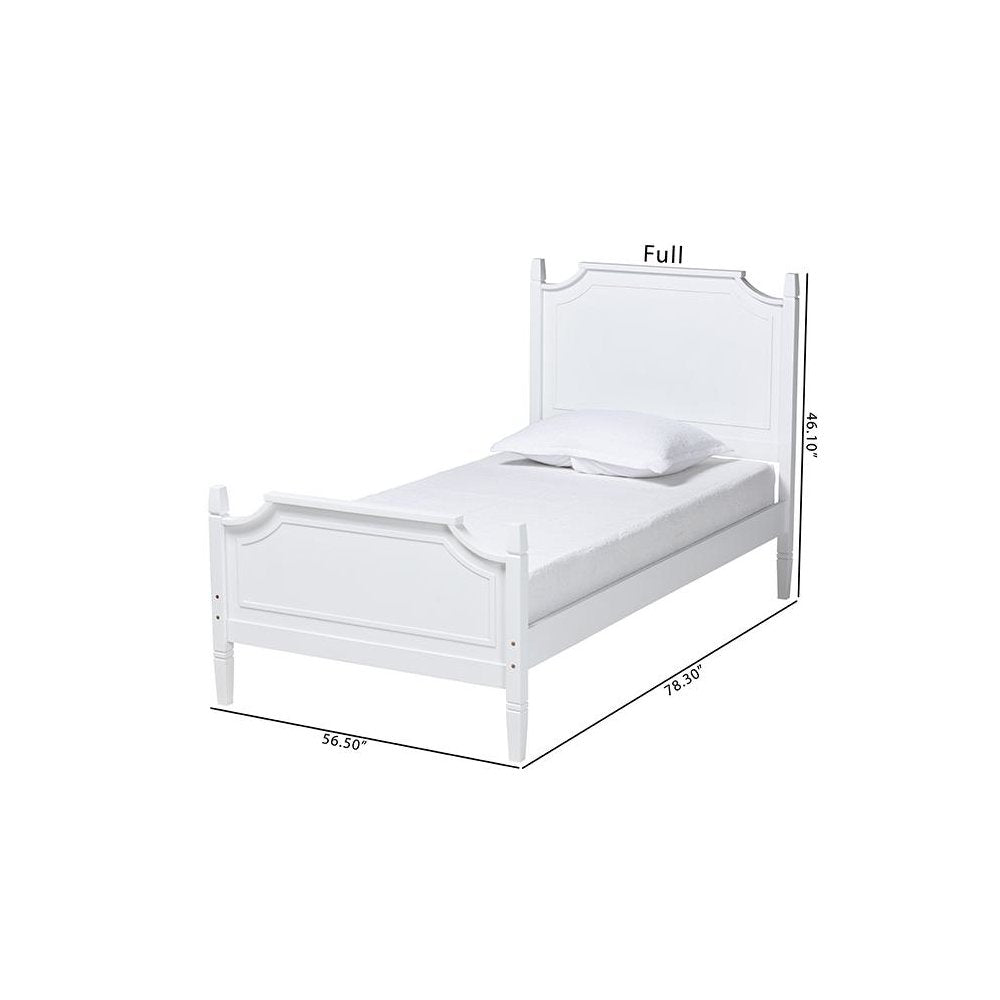 Mariana Classic and Traditional White Finished Wood Twin Size Platform Bed