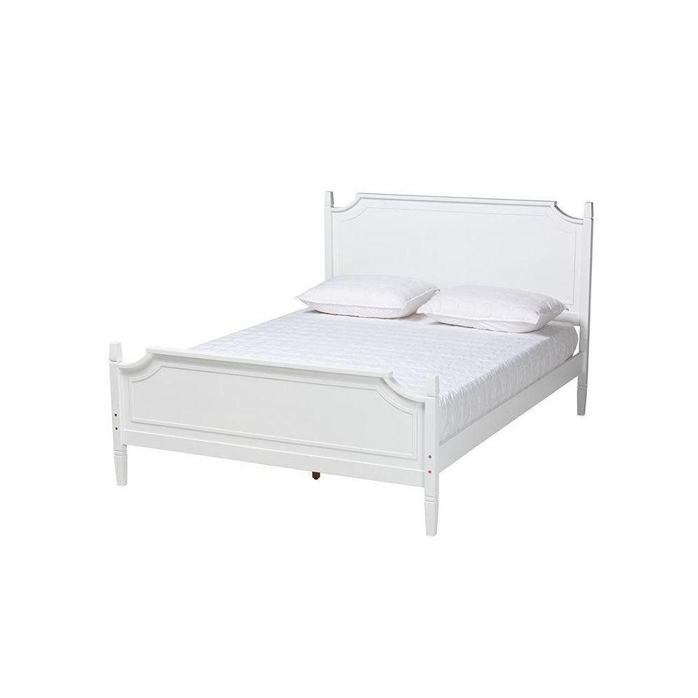 Mariana Classic and Traditional White Finished Wood Queen Size Platform Bed