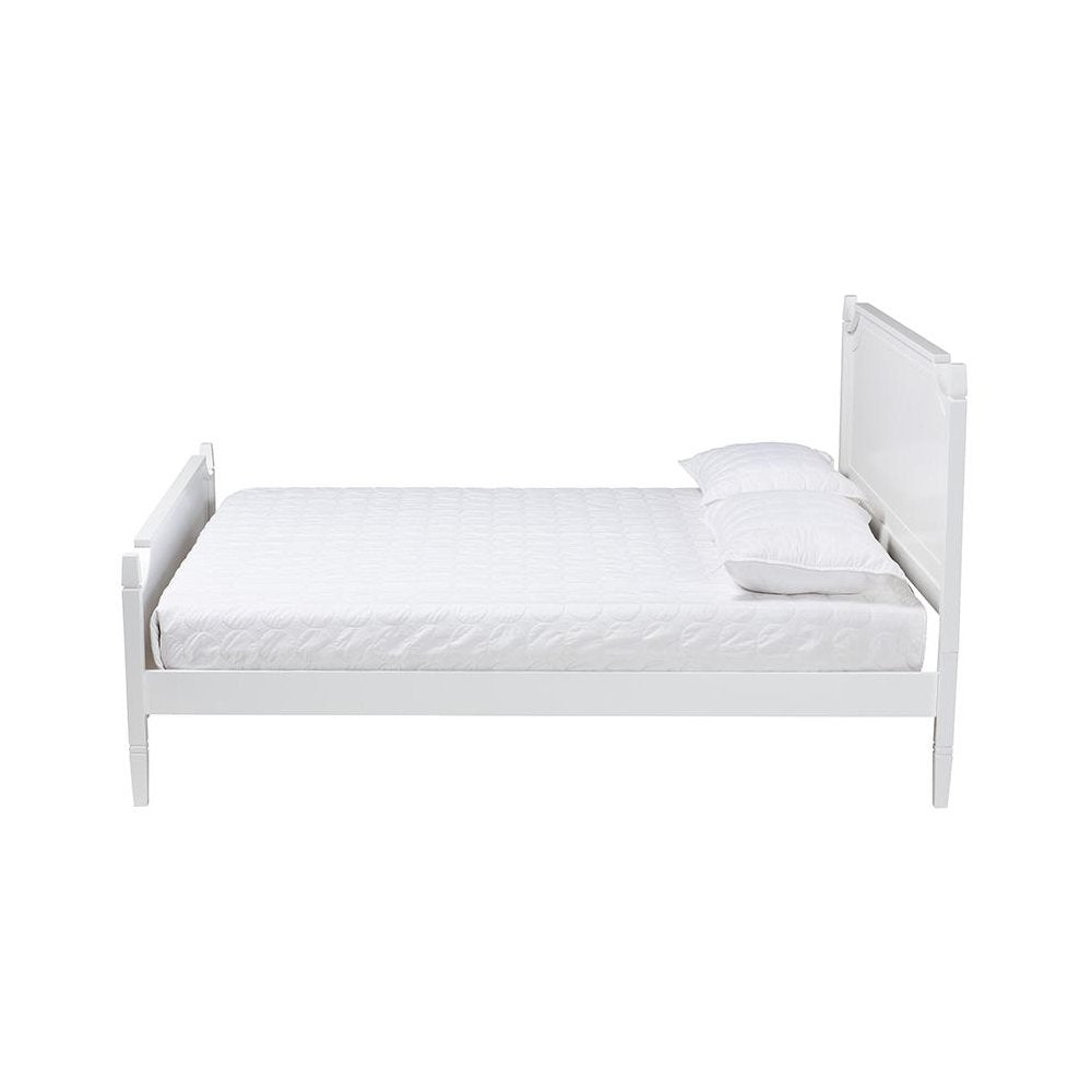 Mariana Classic and Traditional White Finished Wood Queen Size Platform Bed