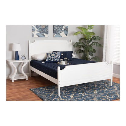 Mariana Classic and Traditional White Finished Wood Queen Size Platform Bed