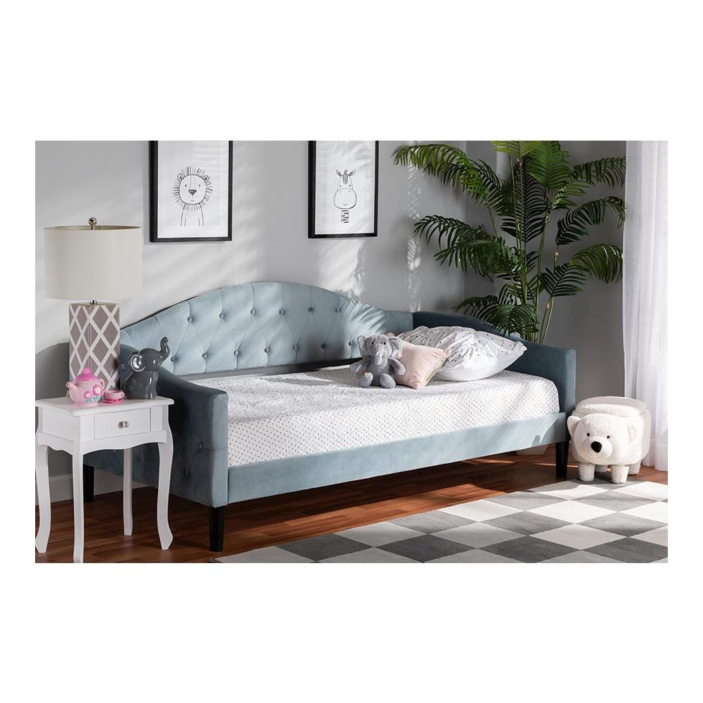 Dark Brown Finished Wood Twin Size Daybed