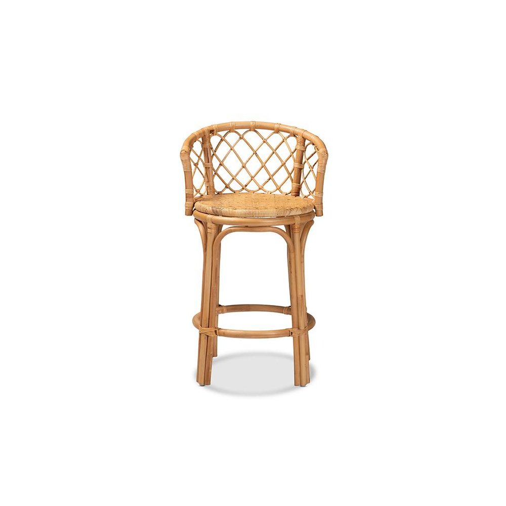 bali & pari Orchard Modern Bohemian Natural Brown Rattan Counter Stool