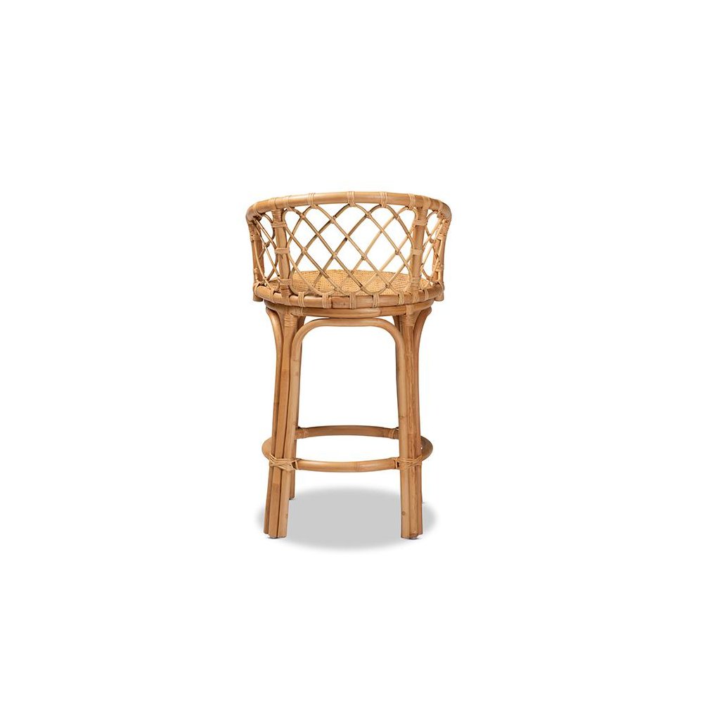 bali & pari Orchard Modern Bohemian Natural Brown Rattan Counter Stool