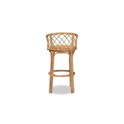 bali & pari Orchard Modern Bohemian Natural Brown Rattan Bar Stool