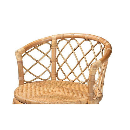 bali & pari Orchard Modern Bohemian Natural Brown Rattan Bar Stool