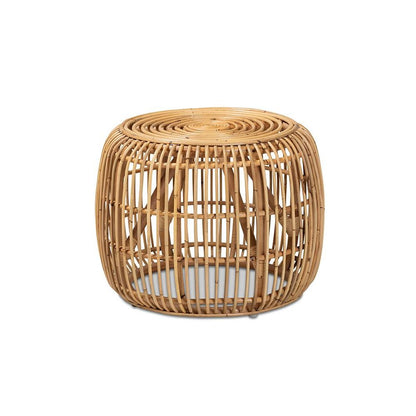 bali & pari Maverick Modern Bohemian Natural Brown Rattan End table