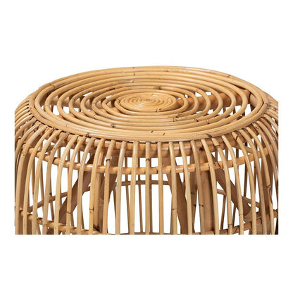 bali & pari Maverick Modern Bohemian Natural Brown Rattan End table