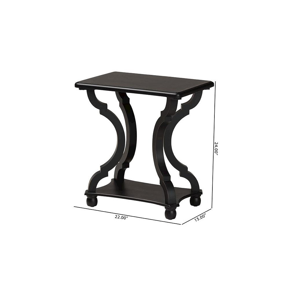 Baxton Studio Cianna Classic and Traditional Black Wood End Table