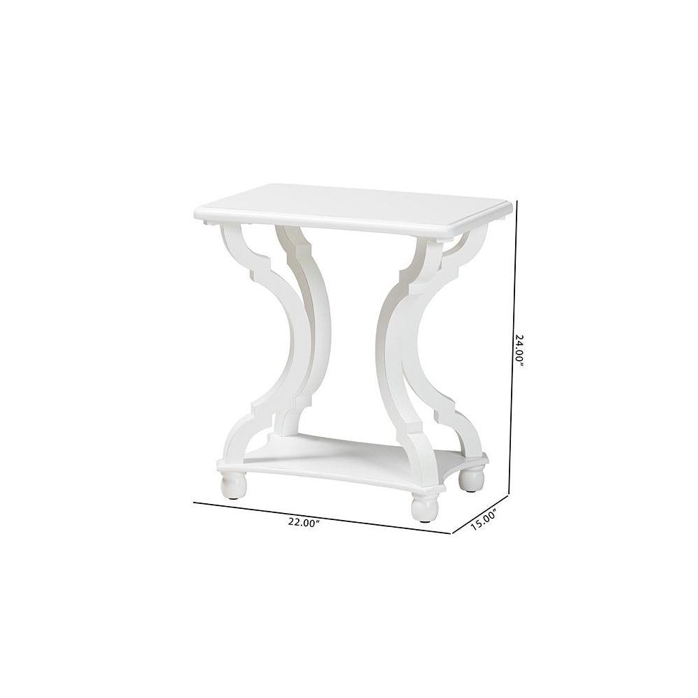 Baxton Studio Cianna Classic and Traditional White Wood End Table