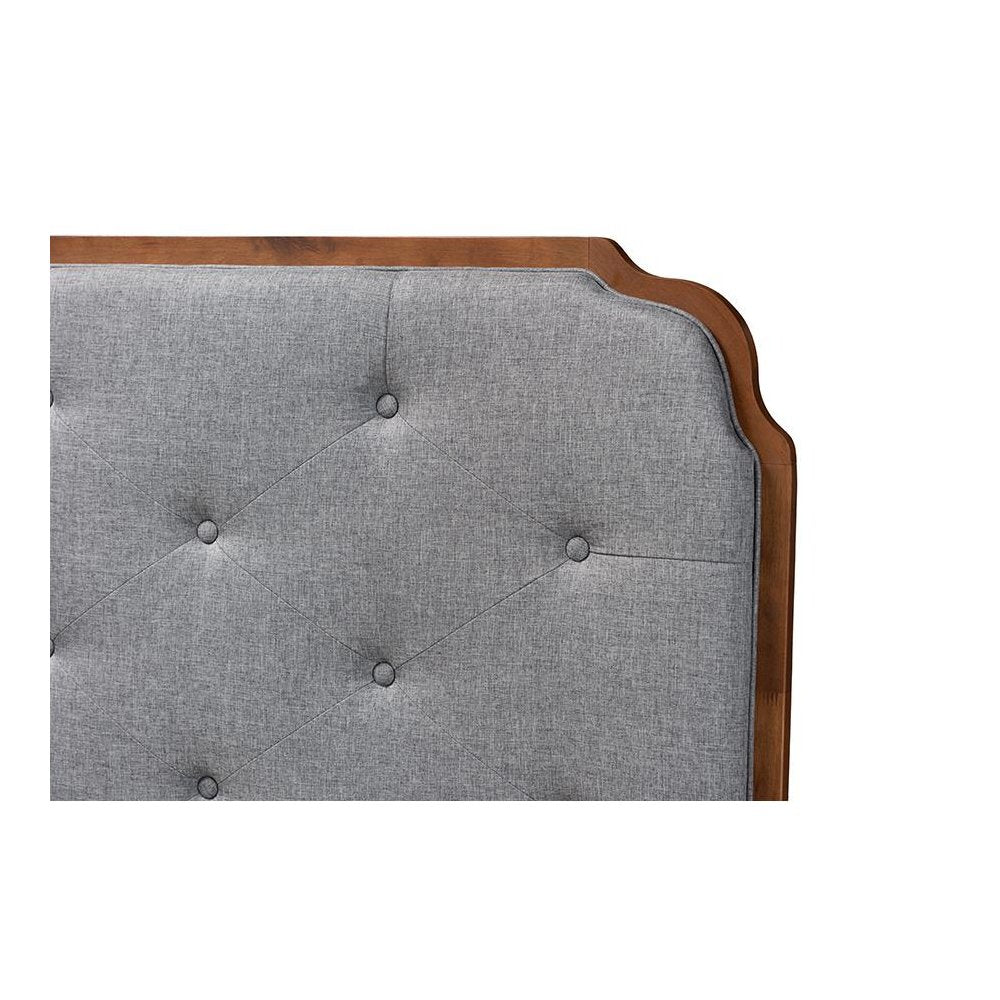 Walnut Brown Finished Wood King Size Headboard