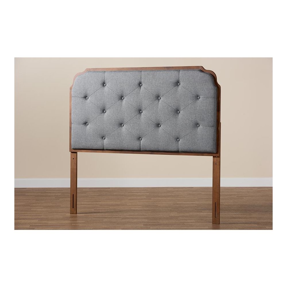 Walnut Brown Finished Wood King Size Headboard
