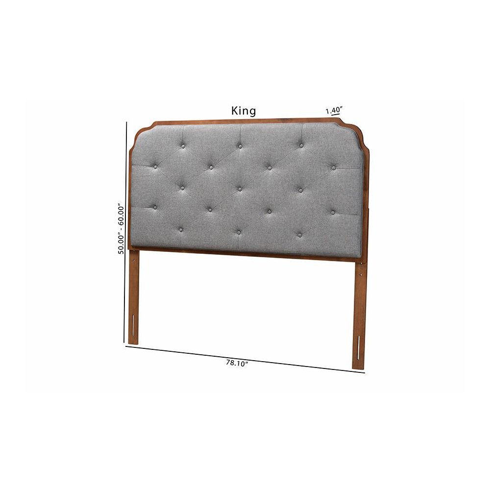 Walnut Brown Finished Wood King Size Headboard