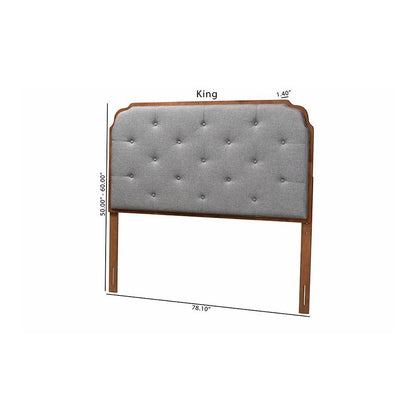 Walnut Brown Finished Wood King Size Headboard