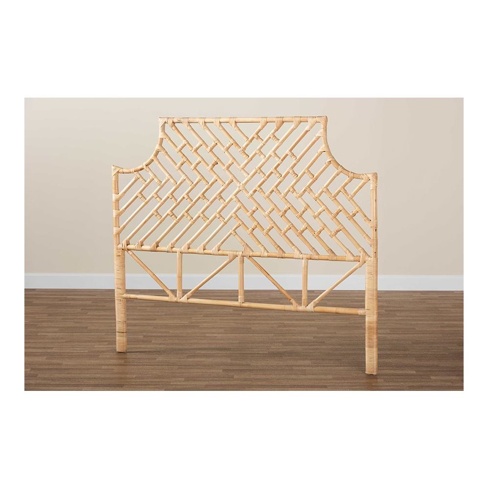 Bohemian Natural Brown Rattan Queen Size Standalone Headboard