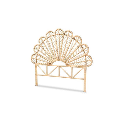 Bohemian Natural Brown Rattan Queen Size Standalone Headboard