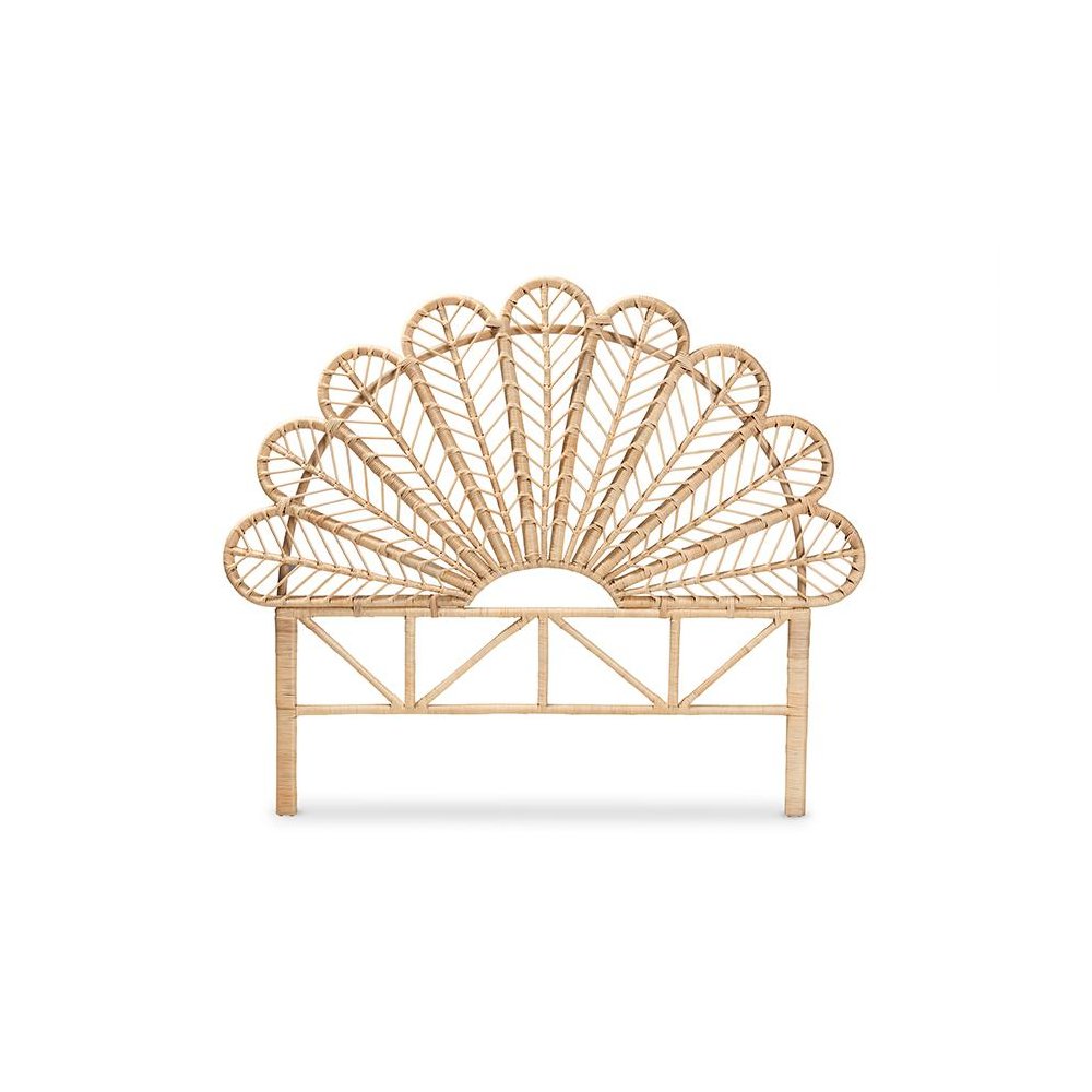 Bohemian Natural Brown Rattan Queen Size Standalone Headboard