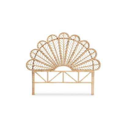 Bohemian Natural Brown Rattan Queen Size Standalone Headboard