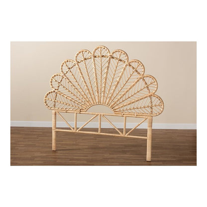 Bohemian Natural Brown Rattan Queen Size Standalone Headboard