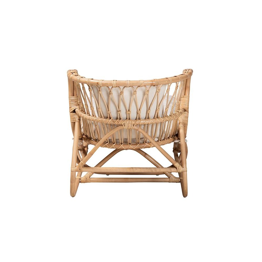 bali & pari Delara Modern Bohemian Natural Brown Rattan Chaise