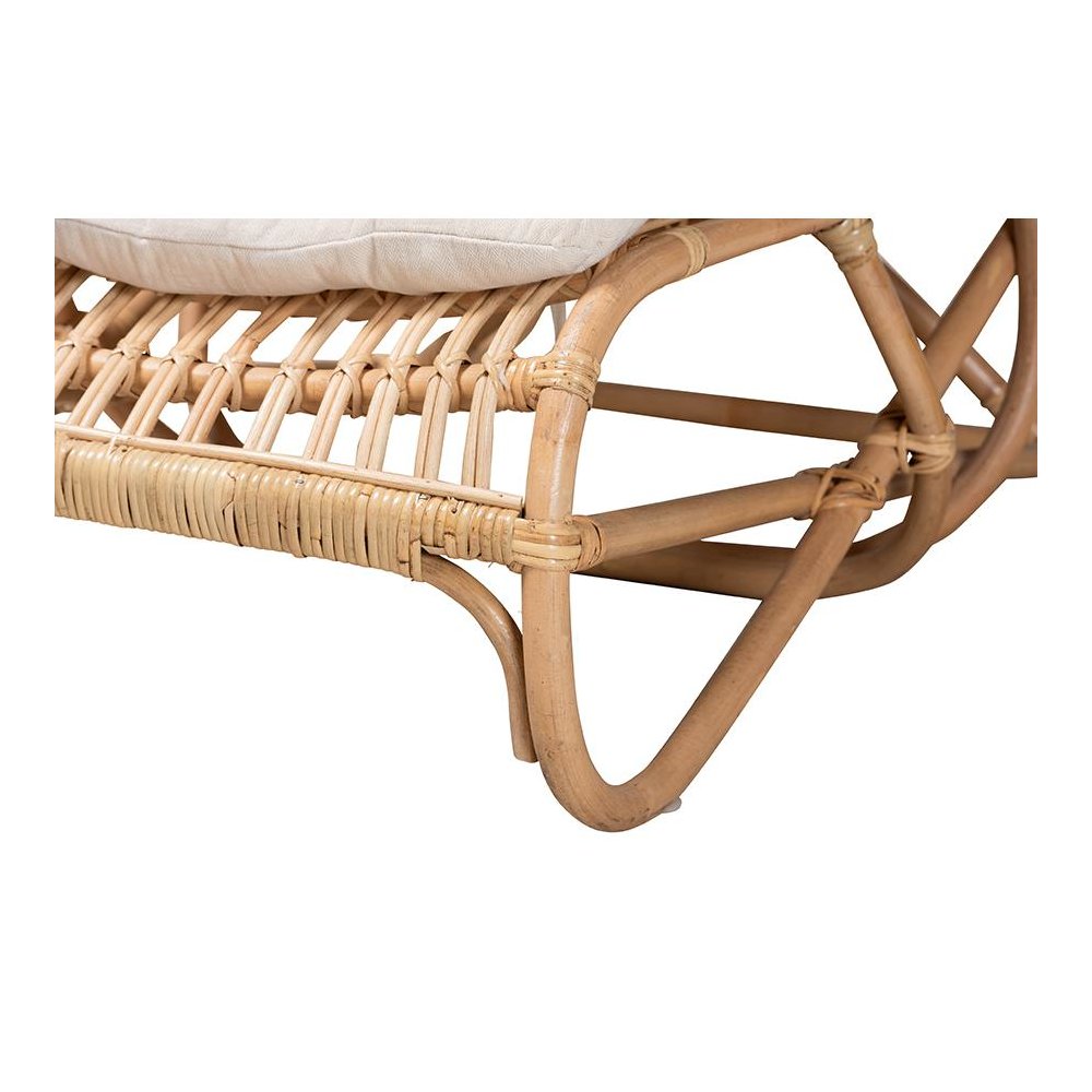 bali & pari Delara Modern Bohemian Natural Brown Rattan Chaise