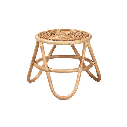 bali & pari Jacinda Modern Bohemian Natural Brown Rattan End Table