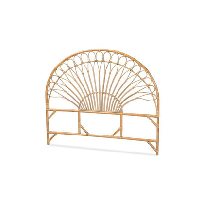 Bohemian Natural Brown Rattan Queen Size Standalone Headboard