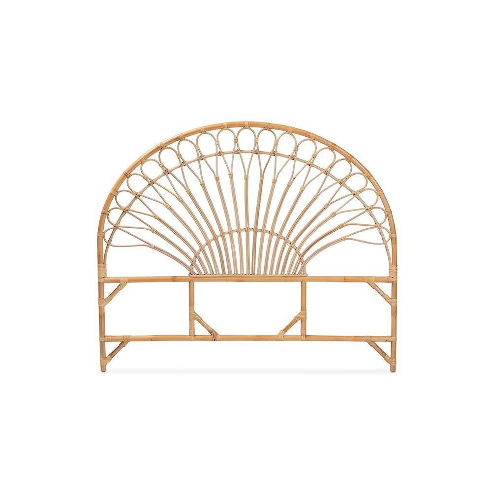 Bohemian Natural Brown Rattan Queen Size Standalone Headboard