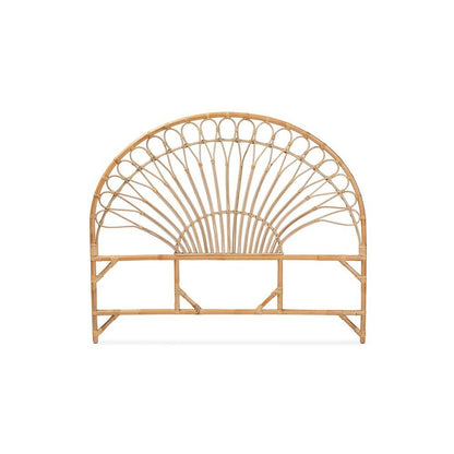 Bohemian Natural Brown Rattan Queen Size Standalone Headboard