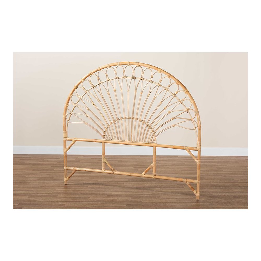 Bohemian Natural Brown Rattan Queen Size Standalone Headboard
