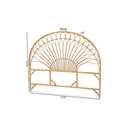 Bohemian Natural Brown Rattan Queen Size Standalone Headboard