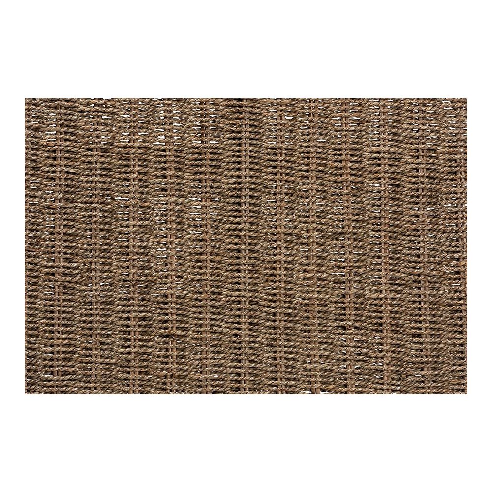 Transitional Natural Seagrass and Mahogany Wood Bench