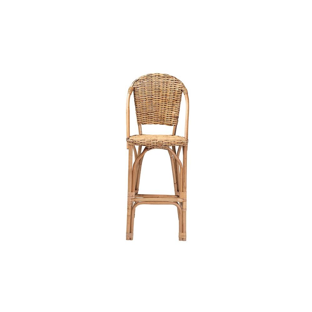 bali & pari Neola Modern Bohemian Natural Rattan Bar Stool
