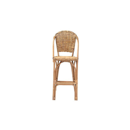 bali & pari Neola Modern Bohemian Natural Rattan Bar Stool