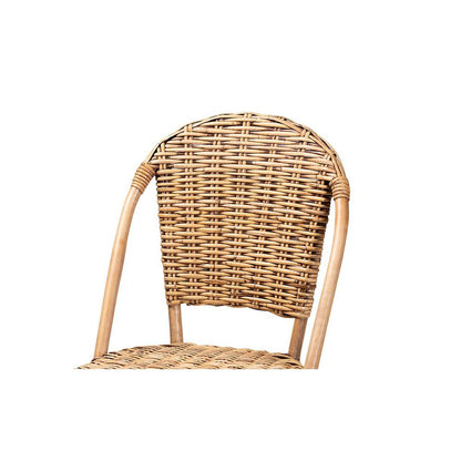 bali & pari Neola Modern Bohemian Natural Rattan Bar Stool