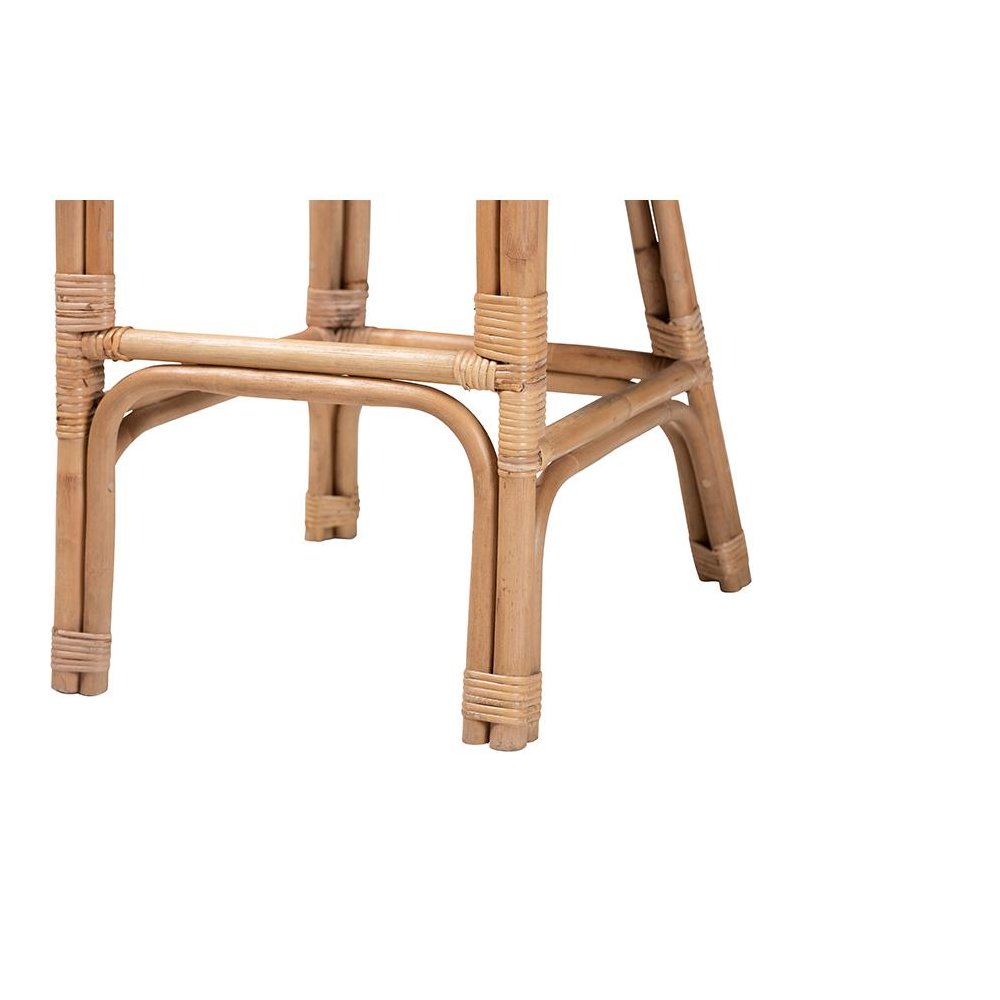 bali & pari Neola Modern Bohemian Natural Rattan Bar Stool
