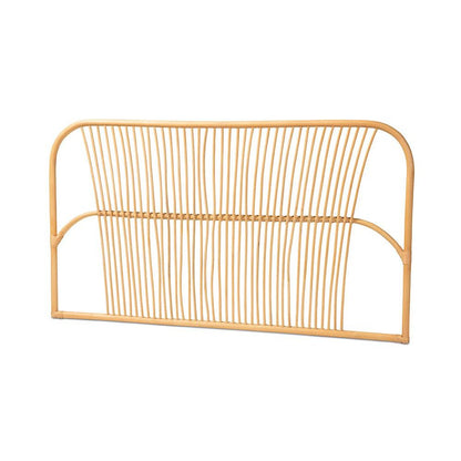 Bohemian Natural Brown Rattan Queen Size Wall-mount Headboard