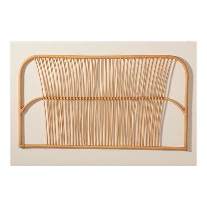 Bohemian Natural Brown Rattan Queen Size Wall-mount Headboard