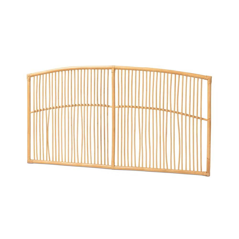 Bohemian Natural Brown Rattan Queen Size Wall-mount Headboard