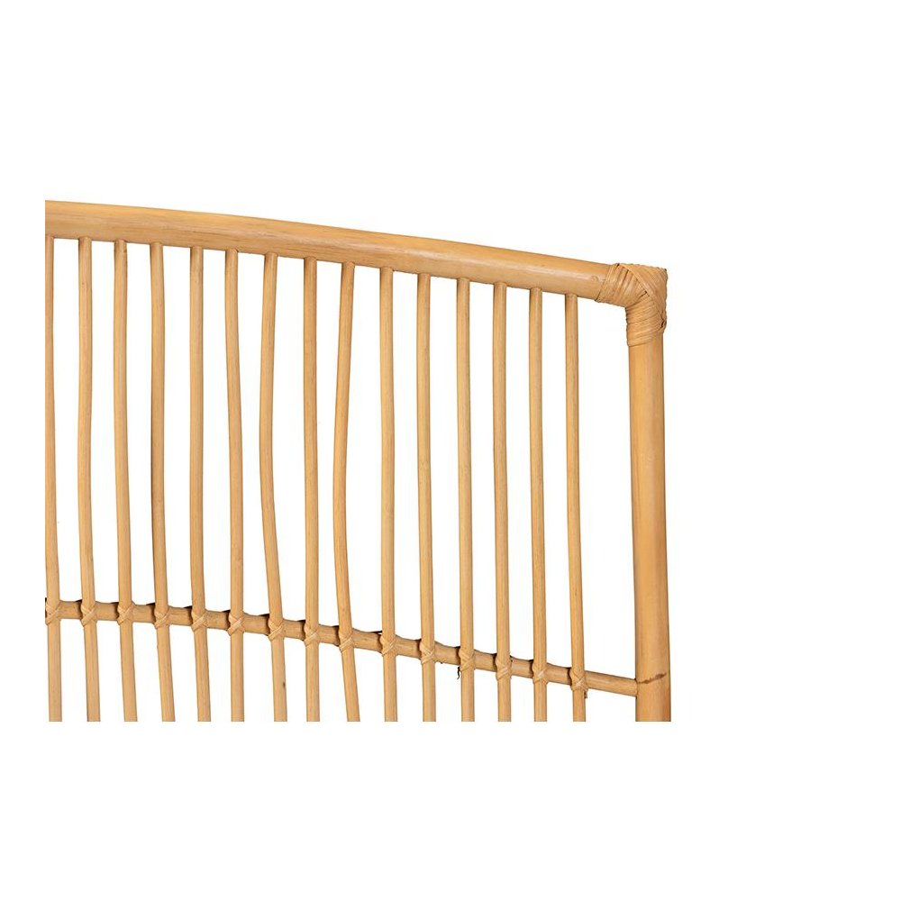 Bohemian Natural Brown Rattan Queen Size Wall-mount Headboard