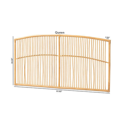 Bohemian Natural Brown Rattan Queen Size Wall-mount Headboard