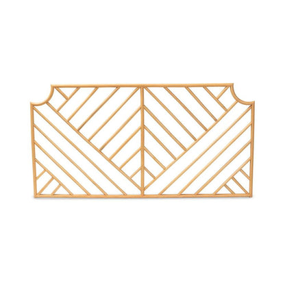 Bohemian Natural Brown Rattan Queen Size Wall-mount Headboard