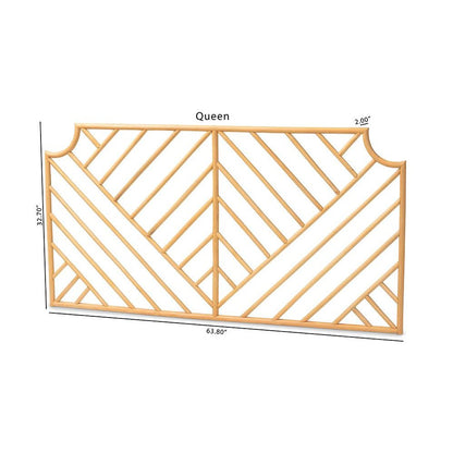 Bohemian Natural Brown Rattan Queen Size Wall-mount Headboard