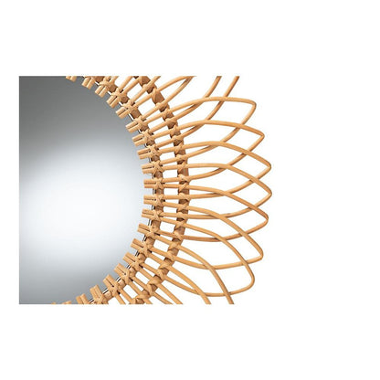 bali & pari Bora Modern Bohemian Natural Brown Rattan Accent Wall Mirror
