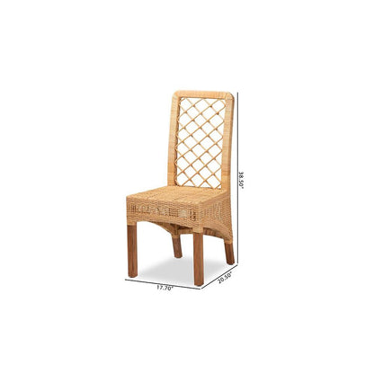 Walnut Brown Mahogany Wood 2-Piece Dining Chair Set
